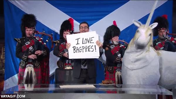 don't go scotland,escocia,unicornio,gaitas,bagpipes,last week tonight,igual que aqu&iacute;,referendum