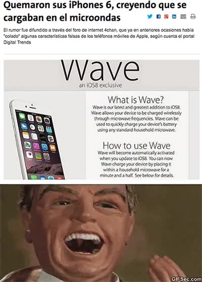 maldad,noticia,iPhone 6,recargar,telefono,microondas,malvado