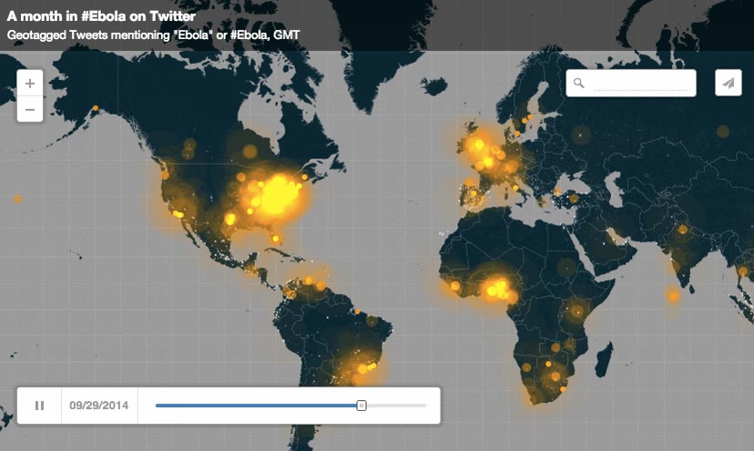 psicosis donde?,tweets,geolocalizados,septiembre,octubre,ebola,mapamundi