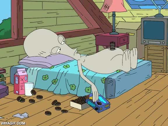 roger,american dad,cookies,galletas,oreo,alien,dibujos,aburrimiento,sin plan,finde