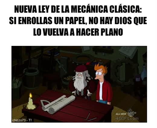 futurama,fry,invento,enrollar,papel,¿leonardo da vinci?