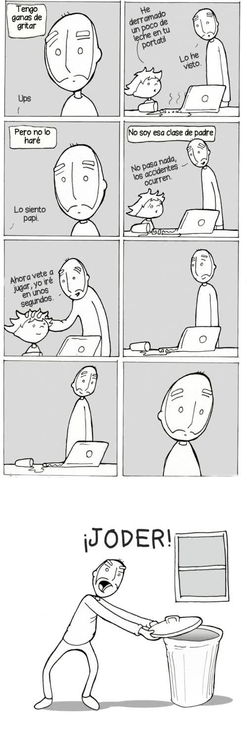 padre,derramar,leche,ordenador,lo mato gratis,rabia,s&aacute;calo,hijo