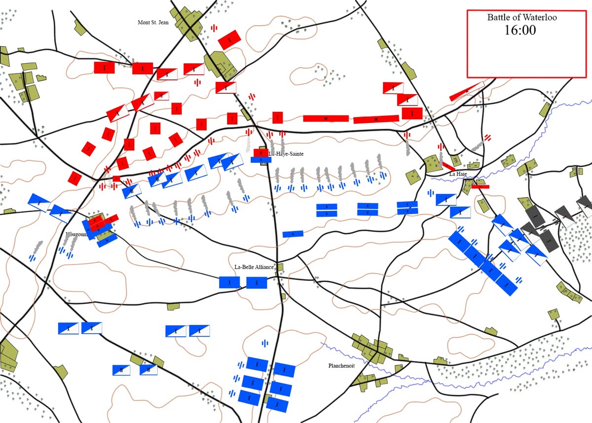 aqu&iacute; se aprecia la estrategia,waterloo,retirada francesa,napoleon bonaparte,duque de wellington,batalla,guerra