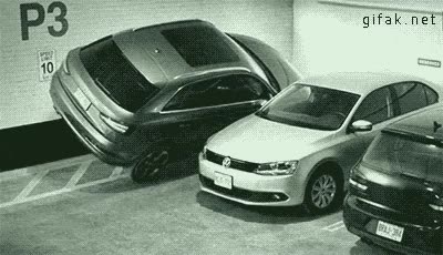 a dos ruedas,Aparcar,coche,pared,salir por el maletero