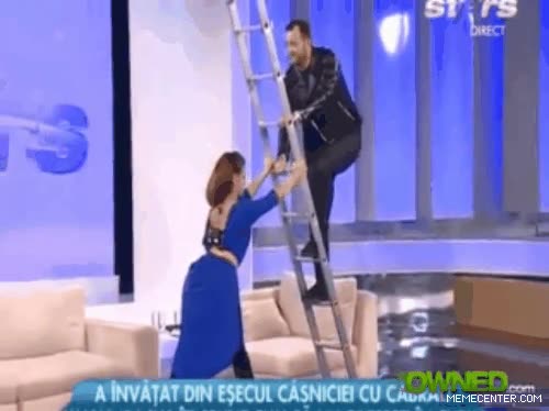 programa de tele,aguantar,subir escalera,rumania,vaya fail