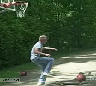 canasta,basket,pelotazo en la cara,tontaco,monopat&iacute;n,skate