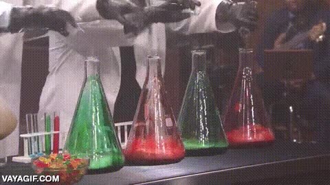 jimmy fallon,rojo,verde,lanzar,espuma,reacci&oacute;n,qu&iacute;mica