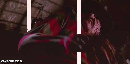 pesadilla en elm street,gif,3d,freddy,krueger,lineas blancas