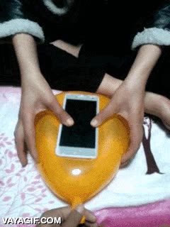 smartphone,movil,funda,apretar mientras se desinfla,inflar,truco,globo