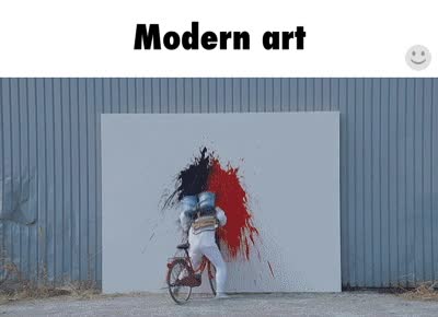 lienzo en blanco,chocarse,bicicleta,arte moderno,modern art,botes de pintura