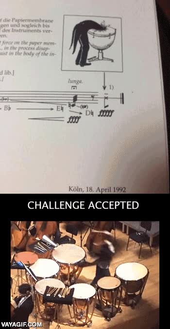 explicación grafica,partitura,orquesta,percusión,tambores,challenge accepted