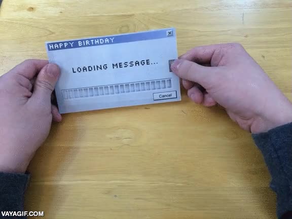 cumplea&ntilde;os,tarjeta,happy birthday,mensaje,cargando,loading,retro,felicitaci&oacute;n