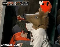 caballo,careta,mascara,truco,botella,beber