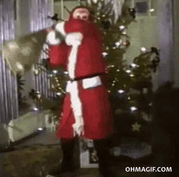 Parece que este año el saco de Papá Noel pesaba más de la cuenta arbol de navidad,de espaldas,peso,caer,seguramente iba pedo,Papá Noel,fallan,saco,Navidad