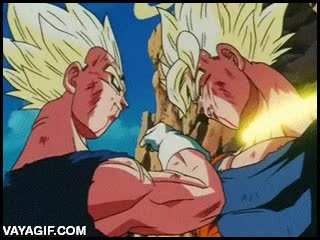 buena partida online,vacilar,goku,vegeta,dragon ball,guantazo merecido