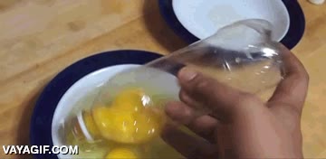 truco,absorber,por aire,separar,huevos,clara,yema