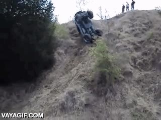 coche pal desguace,barranco,colina abajo,rodar,todoterreno