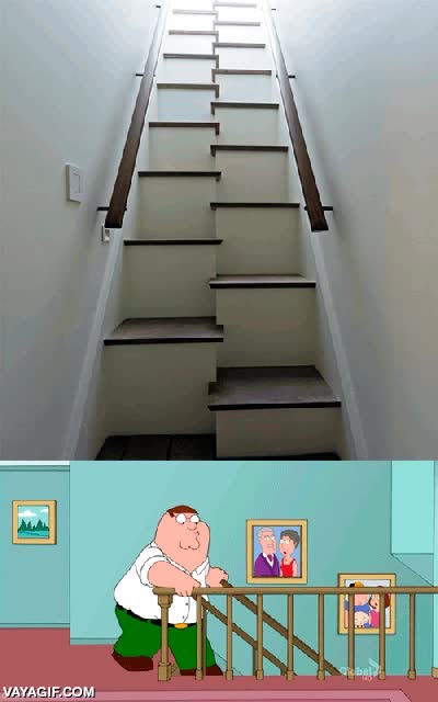 caer,si ya cuesta subir las que son uniformes...,escaleras,peter griffin