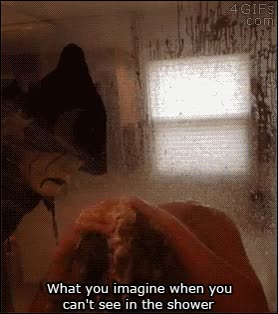 cuando no puedes ver,cerrar los ojos,cuchillo,monstruo,agua,ducha,imaginaci&oacute;n,no poder mirar