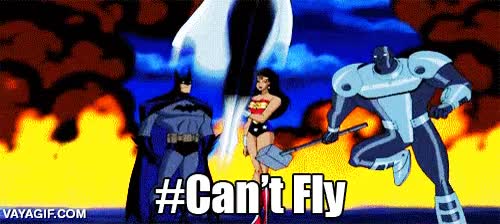 wonder woman,superman,liga de la justicia,no puedo volar,batman,liga de la injusticia