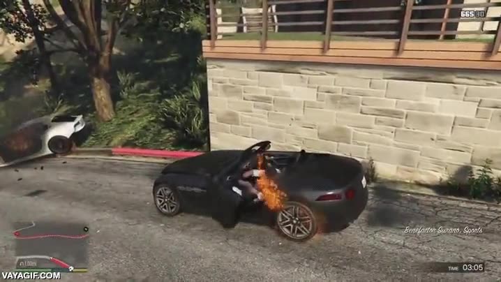 mala suerte,le pasa de todo,franklin,gta v,en llamas,atropello