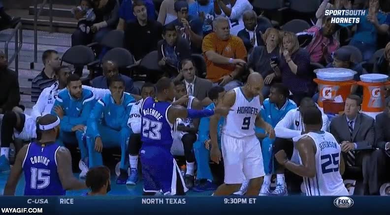 partido,baloncesto,basket,nba,hornets,kings,publico,pelotazo inesperado,smartphone,con la cara morada