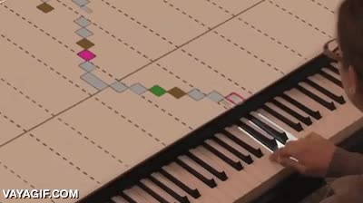 Utilizar proyecciones en la tapa de un piano para enseñar a tocar, genial idea idea,tocar,piano,proyeccion,proyector,truco,aprender,musica,pianista,aprendiz