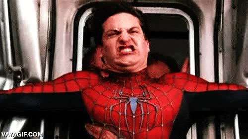 Este eres tú en tu primer día de gimnasio o tras volver después de mucho tiempo sin ir spiderman,peter parker,gimnasio,esfuerzo máximo,primer día,te cuesta la misma vida,fuerza,spider-man
