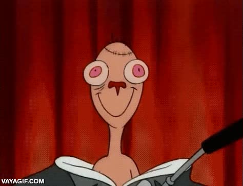 ren y stimpy,casa,padres,a aparentar ser responsable,presentador,telediario