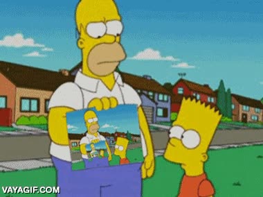 los simpson,cuadro,homer,bart,bucle infinito