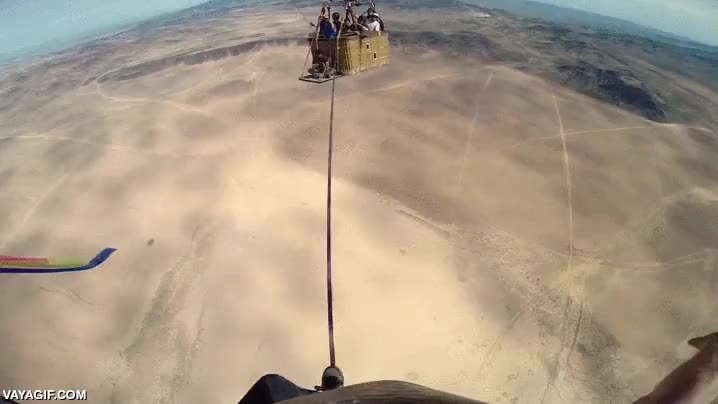 cuerda floja,globos aerostaticos,cruzar,mucha altura,equilibrio