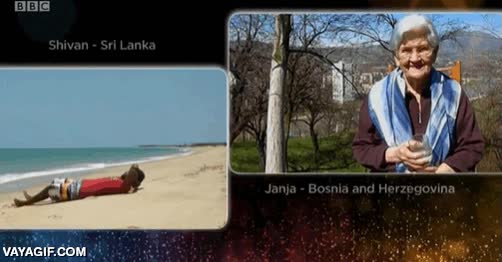 casualidad,montaje,mojar,agua,abuela,lanzar,playa