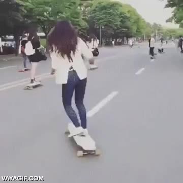 tan facil,chica,oriental,asiatica,longboard,control