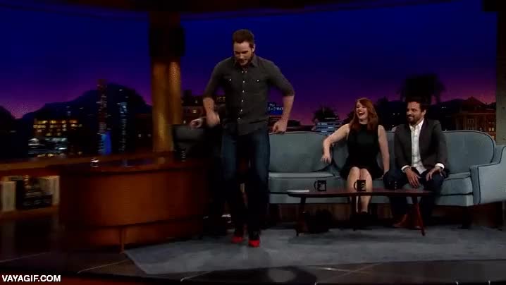 tacones,tobillos temblando,programa,late show,high five,chris pratt,pratt del llobregat