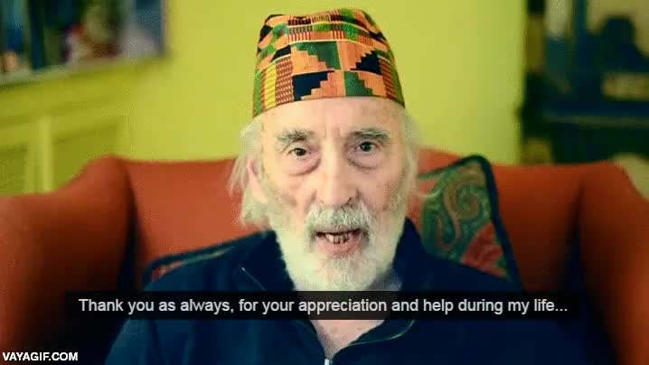 no llores,christopher lee,dando las gracias,mensaje,fans