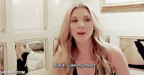 negro,como su corazón,natalie dormer,mirada psicopata,juego de tronos,margeary tyrell