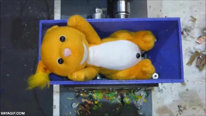 trituradora,oso de peluche,triturar,regalos,novio,cuernos