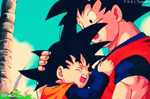 pense que no era mio,goku,dragon ball z,goten,iguales,clavados,dragon ball