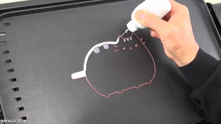 felino,desayuno,pusheen,cat,gato,tortita