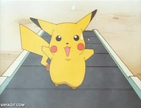 pikachu,adelgazar,pikachu en el gym,cinta de correr