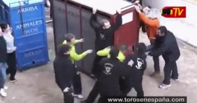 cobardes,escapar,caja,toro,huir,despavoridos,amantes de los toros se hacen llamar,toreo,tauromaquia