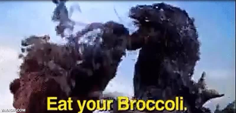 eat your broccoli¡¡¡,godzilla,brocoli