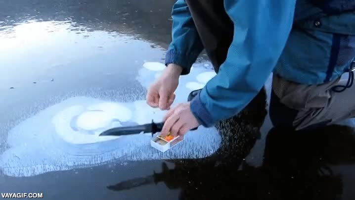 capa,metano,helado,hielo,cerilla,quemar,la quimica tiene estas cosas,prender