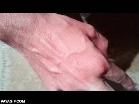 gusano,vena,pero que...?,movimiento,moverse,dedo