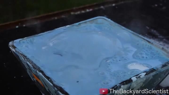 Introducir bloques de hielo seco en un fluido no newtoniano y dejar actuar hielo seco,fluido,no newtoniano,geiser de hielo seco,quimica