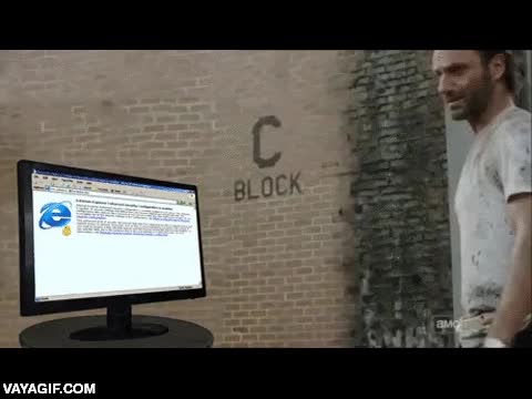internet explorer,equivocacion,equivocarse,abrir,the walking dead,rick grimes,caaaaarl
