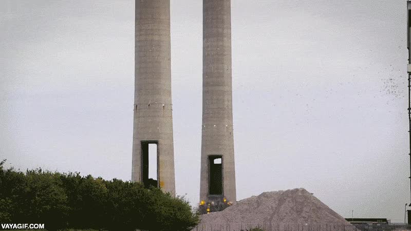 chocar,demolicion,torres,chimeneas,sincronizacion