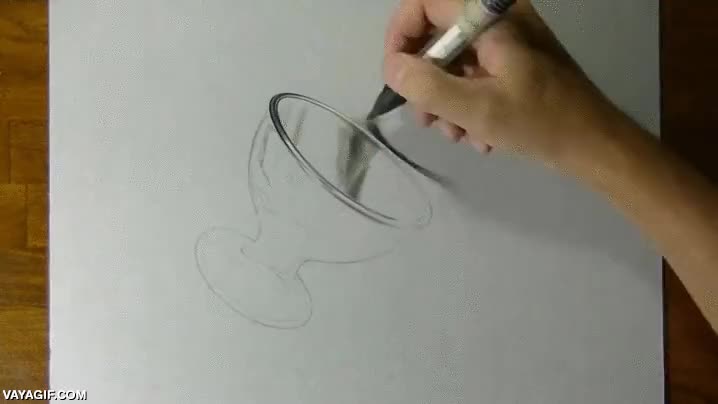dibujo,vaso,copa,dibujar,realismo,efecto 3D,maestro,sombra