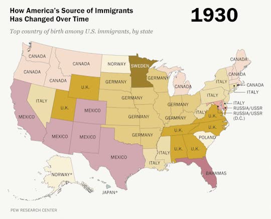 Enlace a Así ha cambiado el origen de la inmigración en Estados Unidos en las últimas décadas