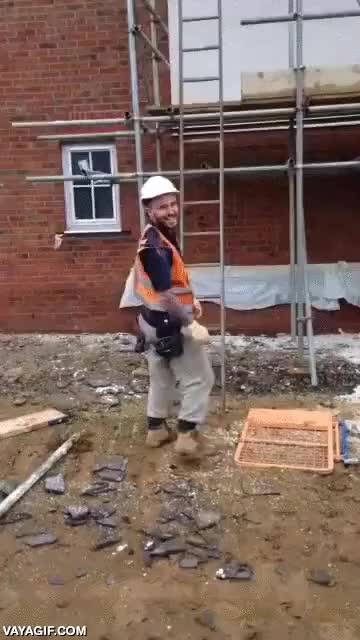 subir escalera,al reves,deslizarse,obrero